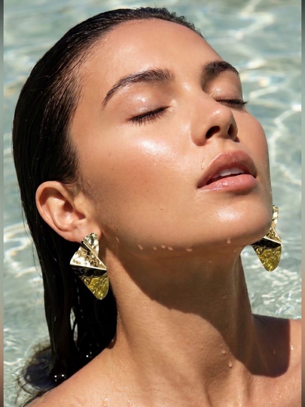 Adolfo Dominguez Gold-Tone Reflective Folded Sculpted Drop Earrings
